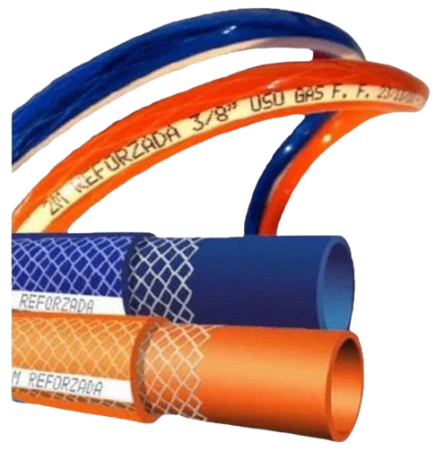 MANGUERA GAS 3/8 x metro BLANCA-NARANJA REFORZADA o AZUL