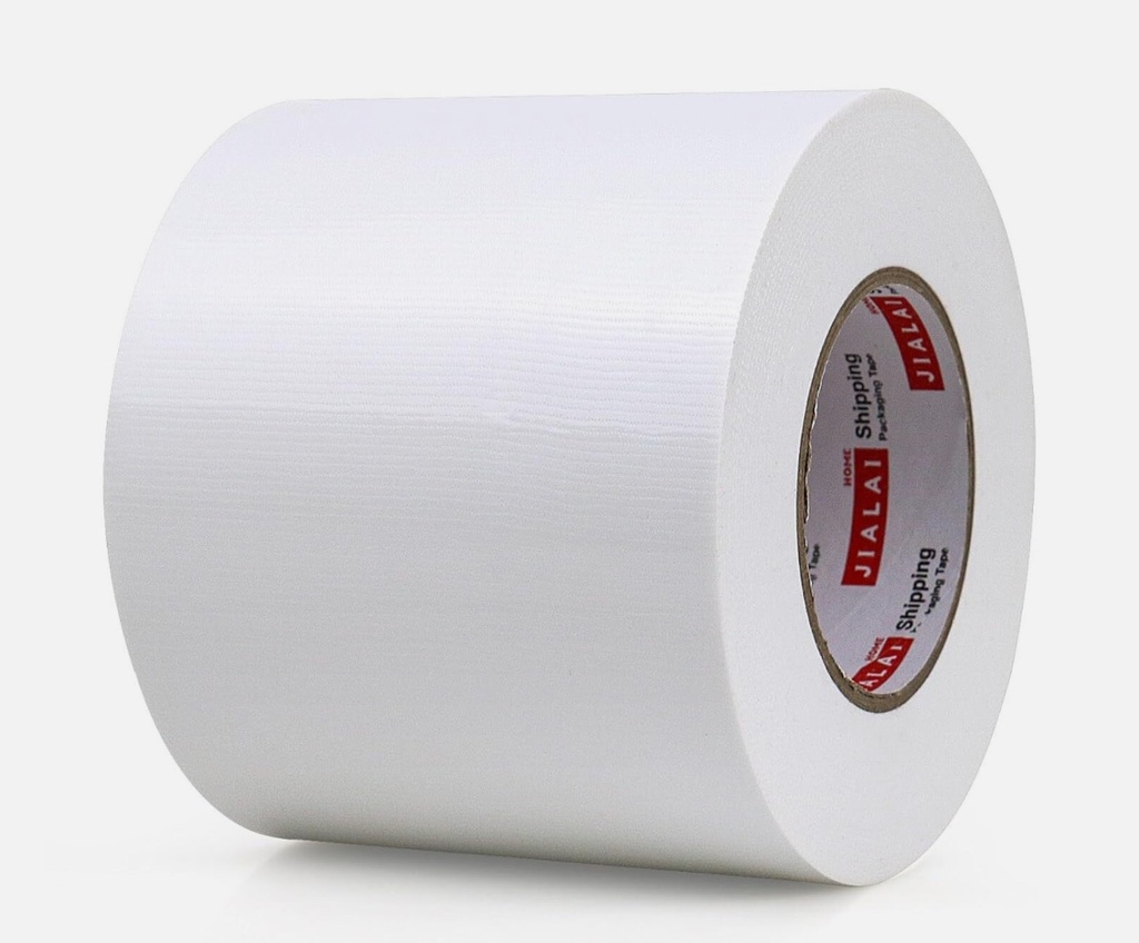 CINTA S/PEGAMENTO TAFETAN  0.13mm X 70mm x 20m  BLANCA CAJAX100