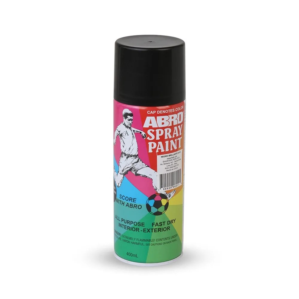 PINTURA SPRAY ABRO  NEGRO BRILLANTE  USA