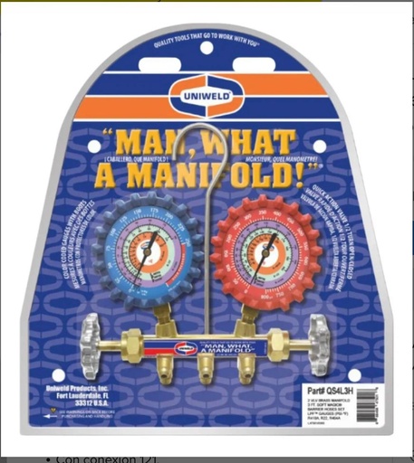 [QS4L3H] MANIFOLD KIT R410A.R22.R404A / 3FT MANG(1.0M) C/ ADAPT UNIWELD